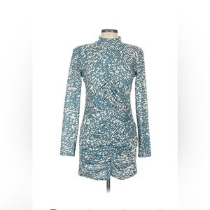 Blue and White Patterned Women's Dress